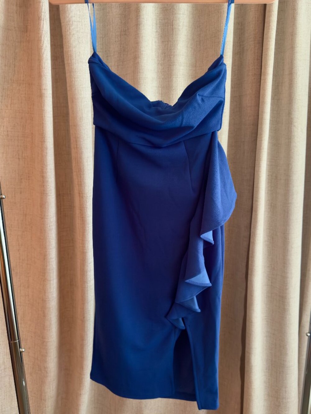 NWT Here Comes the Sun Royal Blue Strapless Ruffle Cocktail Dress – Size Small